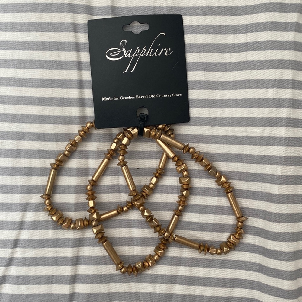 Gold set of stretch bracelets